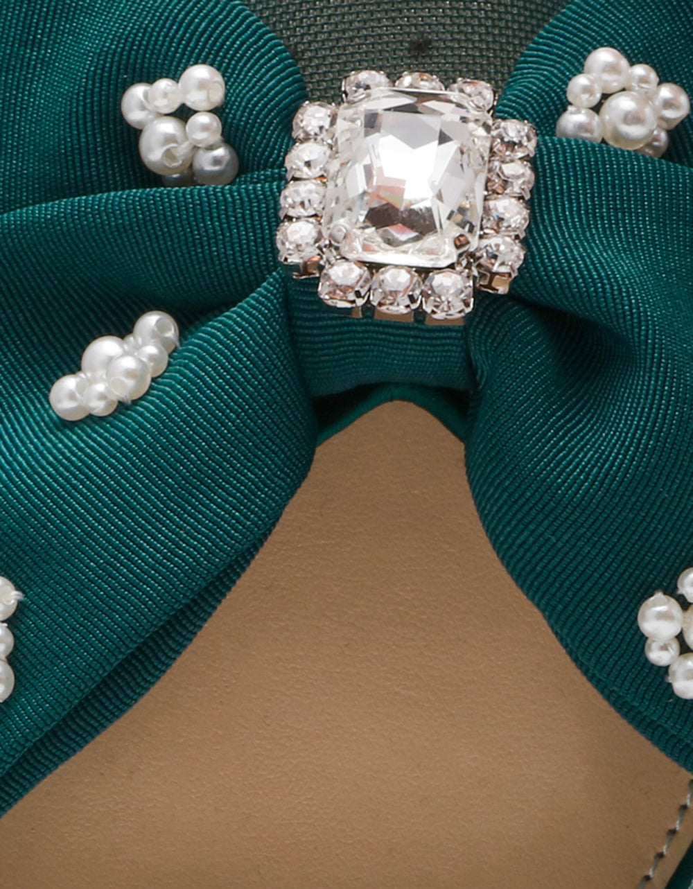 Betsey Johnson Special Offer - MARK EMERALD Pointed-Toe Mesh Pump Rhinestone Bow Women's Heel