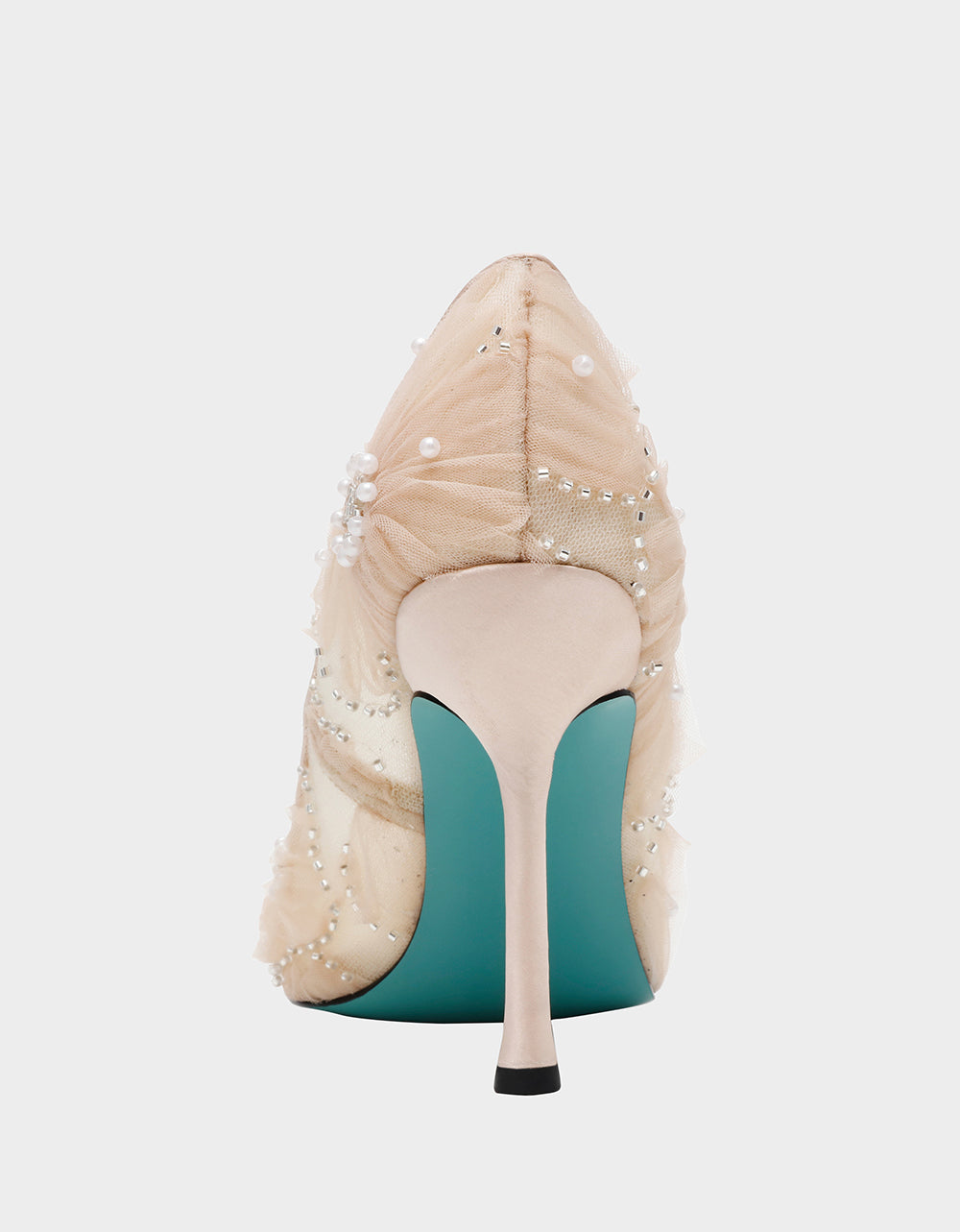 Betsey Johnson Special Offer - ROXIE Nude Pointed-Toe Mesh Stiletto Pump Women's Heel
