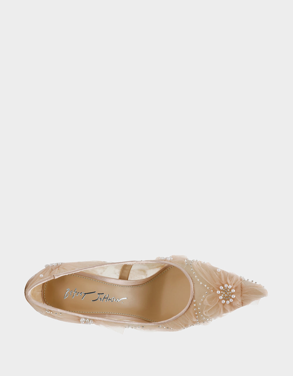 Betsey Johnson Special Offer - ROXIE Nude Pointed-Toe Mesh Stiletto Pump Women's Heel