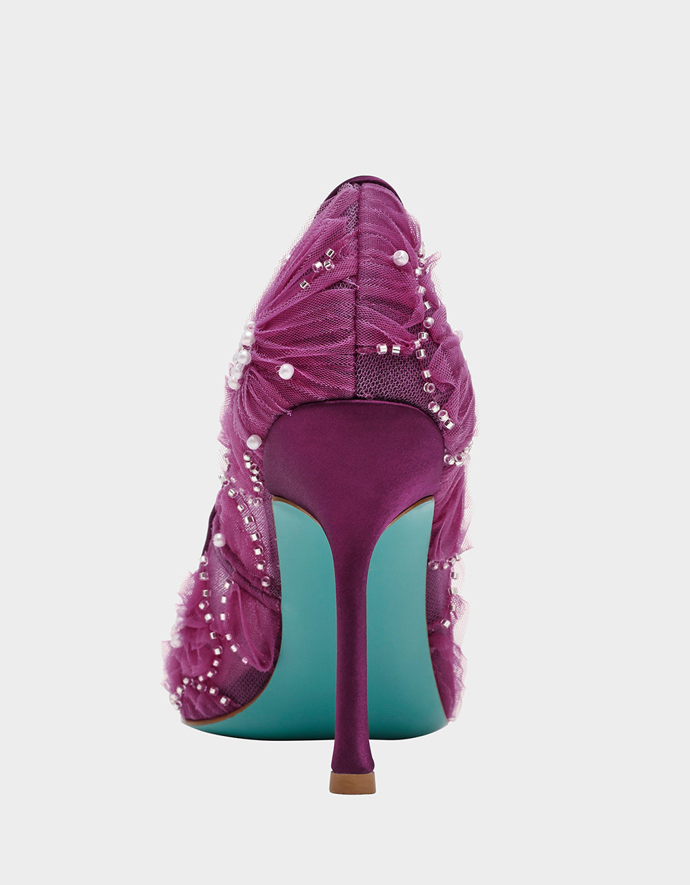 Betsey Johnson Signature - ROXIE OXBLOOD Pointed-Toe Mesh Stiletto Pump Women's Heel