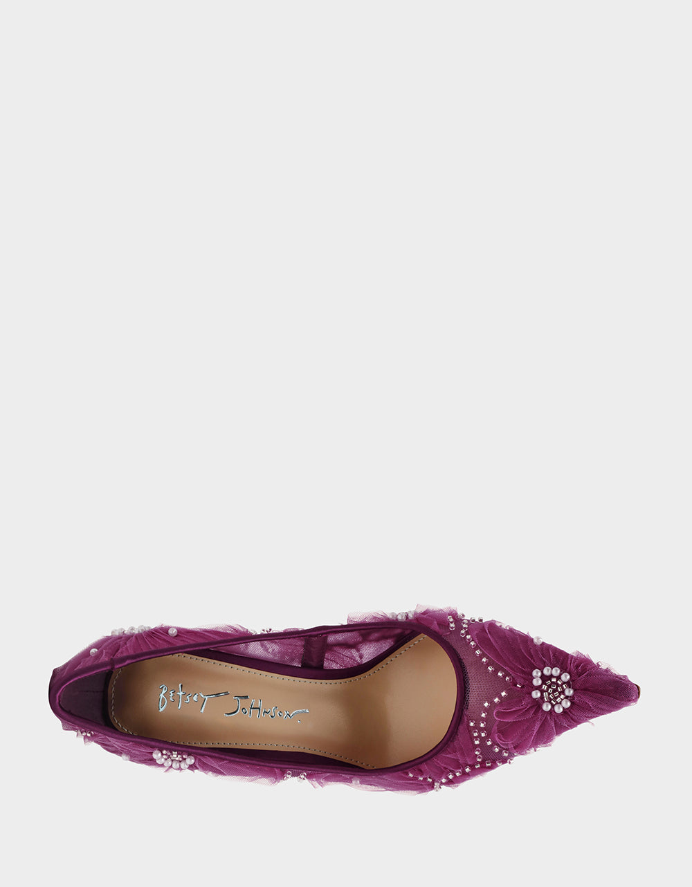 Betsey Johnson Signature - ROXIE OXBLOOD Pointed-Toe Mesh Stiletto Pump Women's Heel