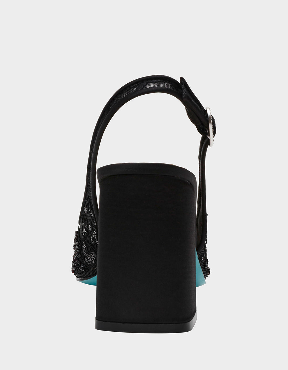 Betsey Johnson Value - NINAH BLACK Square-Toe Slingback Mesh Block Heels
