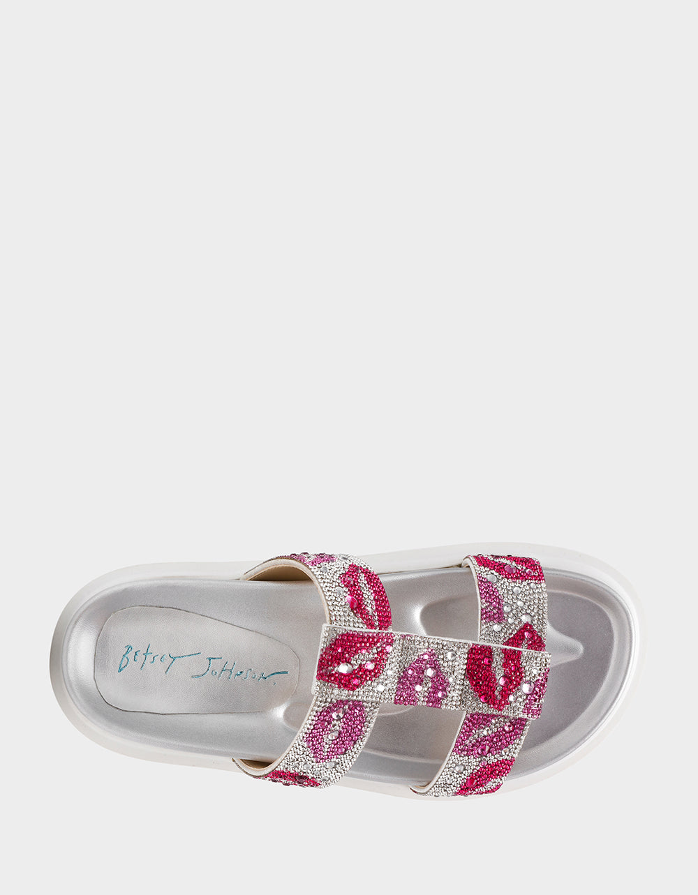 Betsey Johnson Everyday - BILLY MULTI LIPS Women's Footbed Slip-On Lip Print Sandal