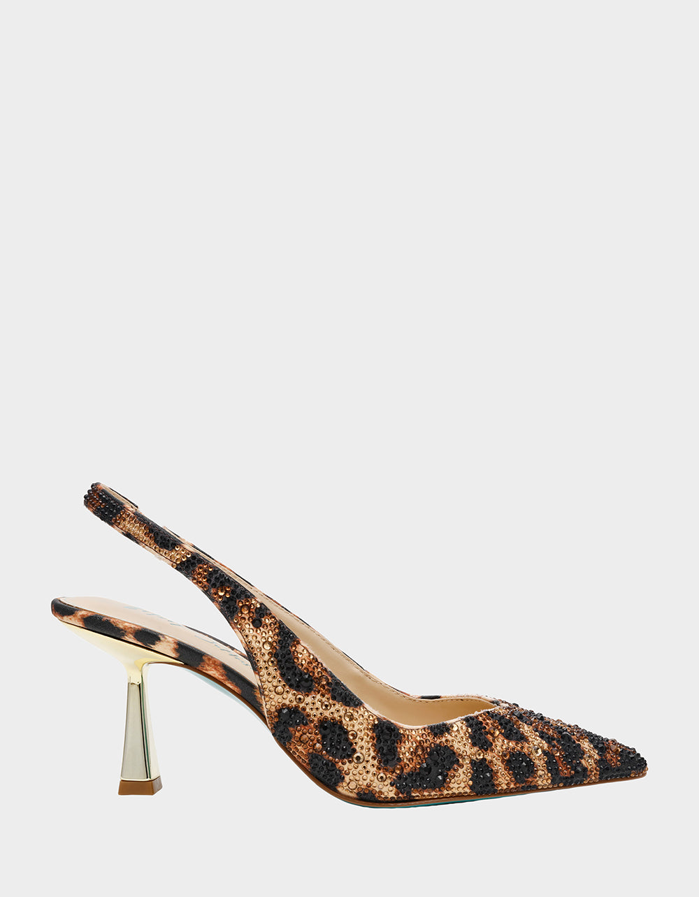 Betsey Johnson Exclusive - CLARK HEELS NUDE LEOPARD Slingback Women's Kitten Heel