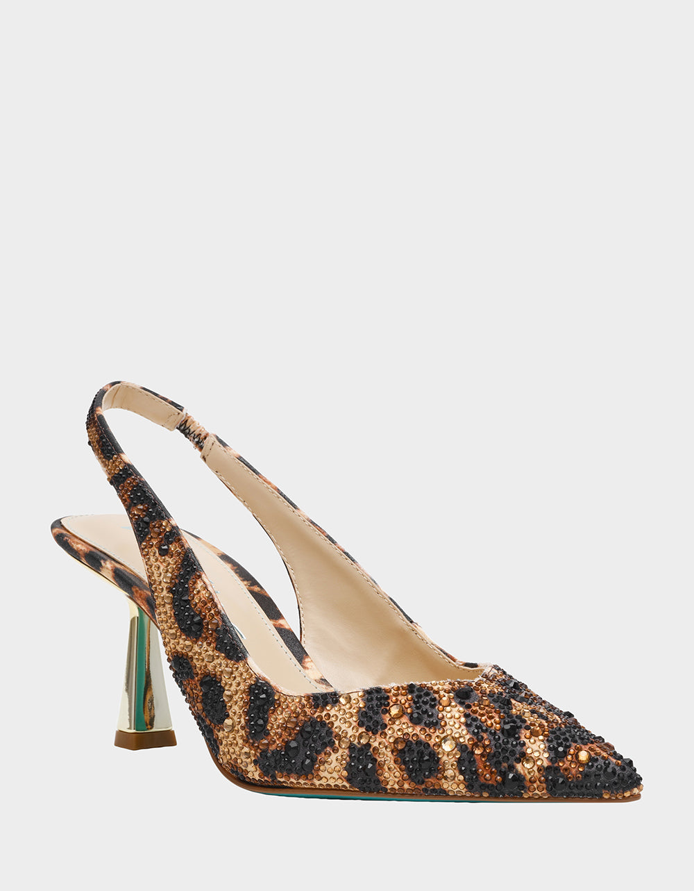 Betsey Johnson Exclusive - CLARK HEELS NUDE LEOPARD Slingback Women's Kitten Heel