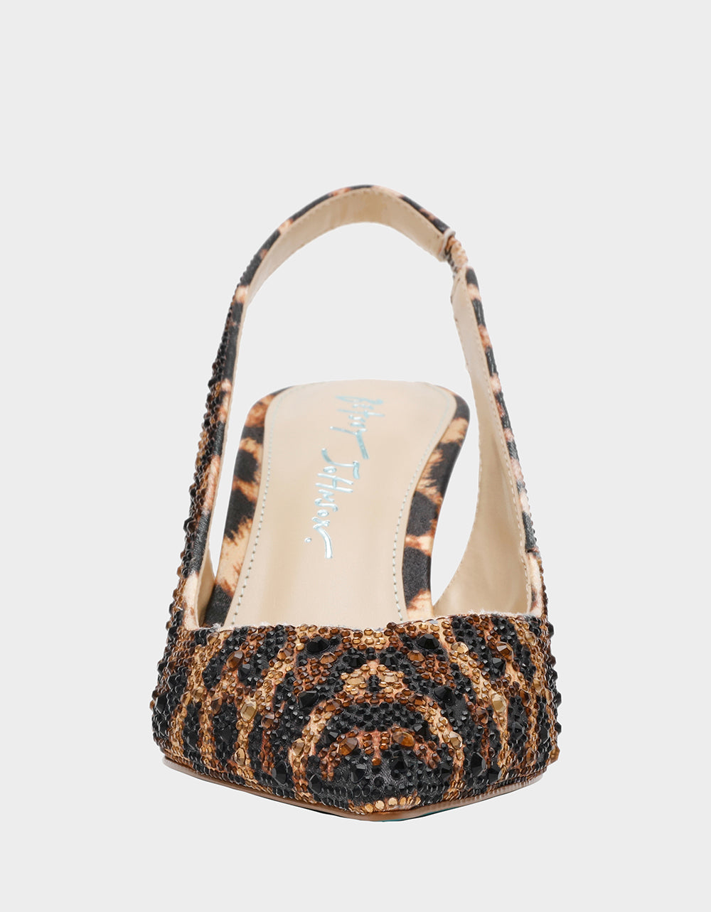 Betsey Johnson Exclusive - CLARK HEELS NUDE LEOPARD Slingback Women's Kitten Heel