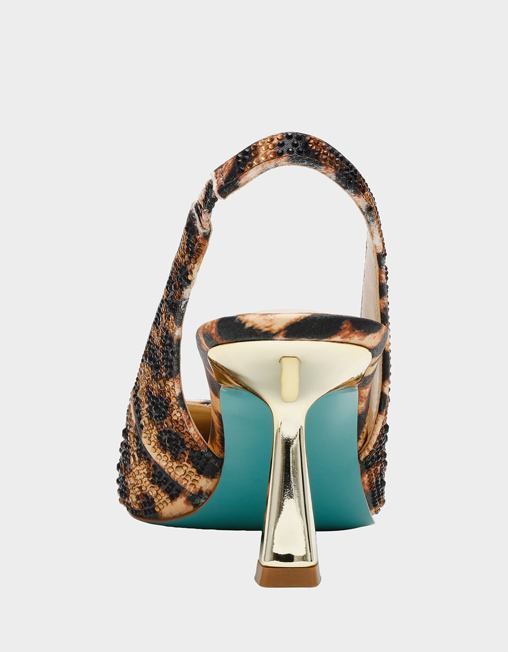 Betsey Johnson Exclusive - CLARK HEELS NUDE LEOPARD Slingback Women's Kitten Heel