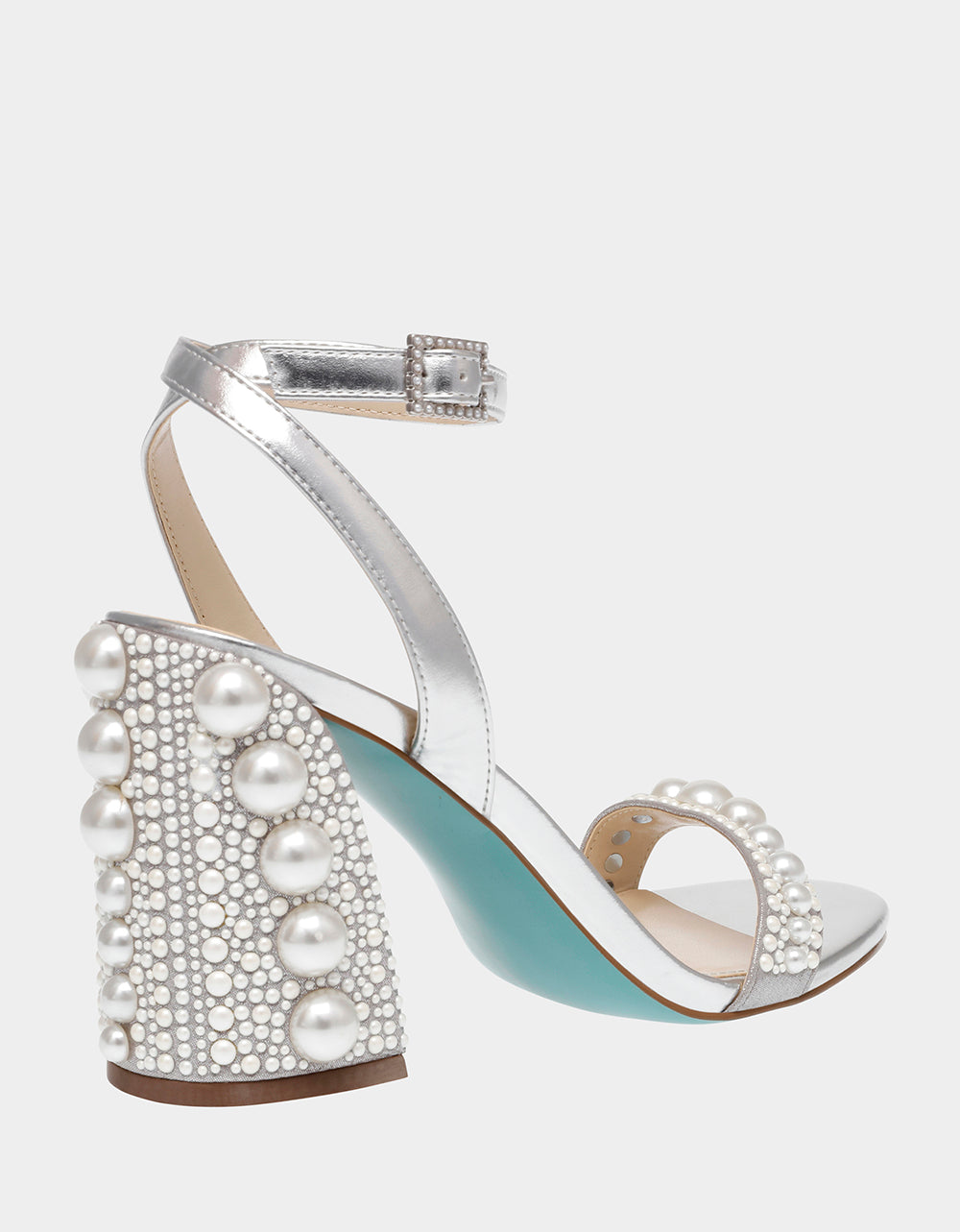 Betsey Johnson Discount - LEXI SILVER PEARL Block Heels