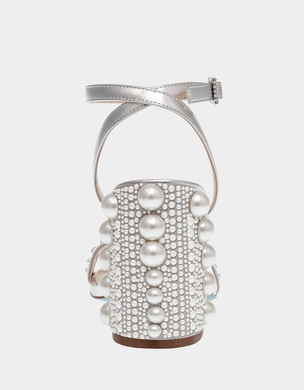 Betsey Johnson Discount - LEXI SILVER PEARL Block Heels