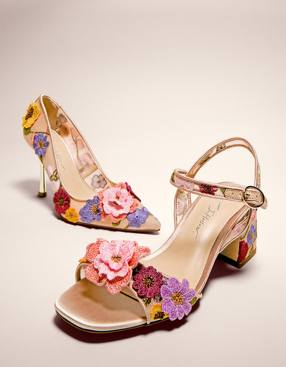 Betsey Johnson Exclusive - AIMEY NUDE FLORAL Pointed-Toe Stiletto Pump Heel