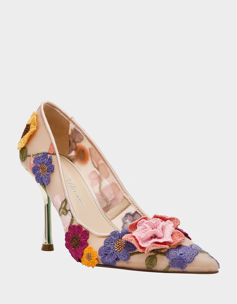 Betsey Johnson Exclusive - AIMEY NUDE FLORAL Pointed-Toe Stiletto Pump Heel