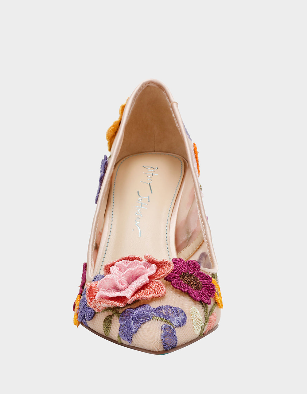 Betsey Johnson Exclusive - AIMEY NUDE FLORAL Pointed-Toe Stiletto Pump Heel