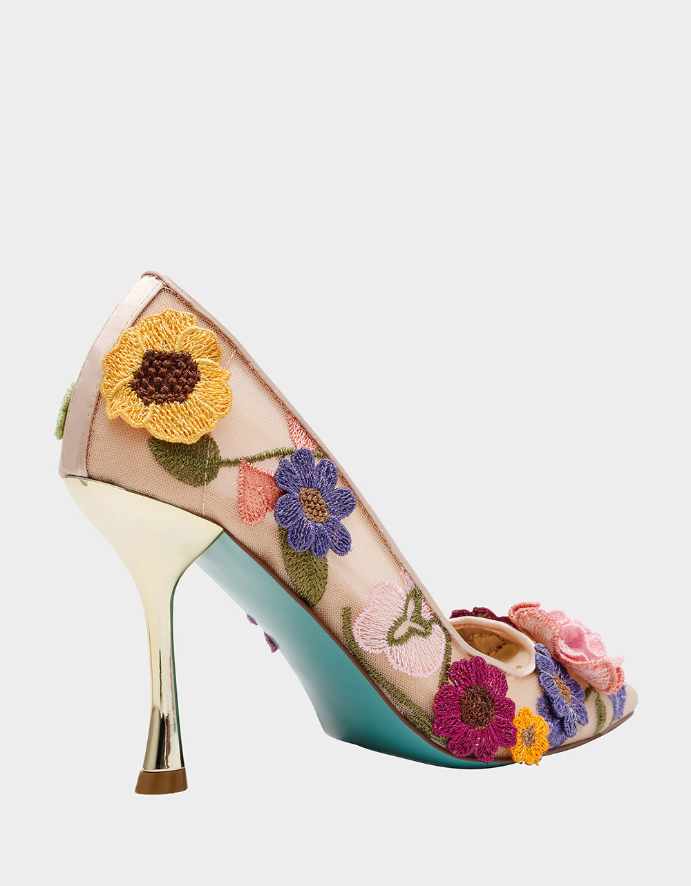 Betsey Johnson Exclusive - AIMEY NUDE FLORAL Pointed-Toe Stiletto Pump Heel