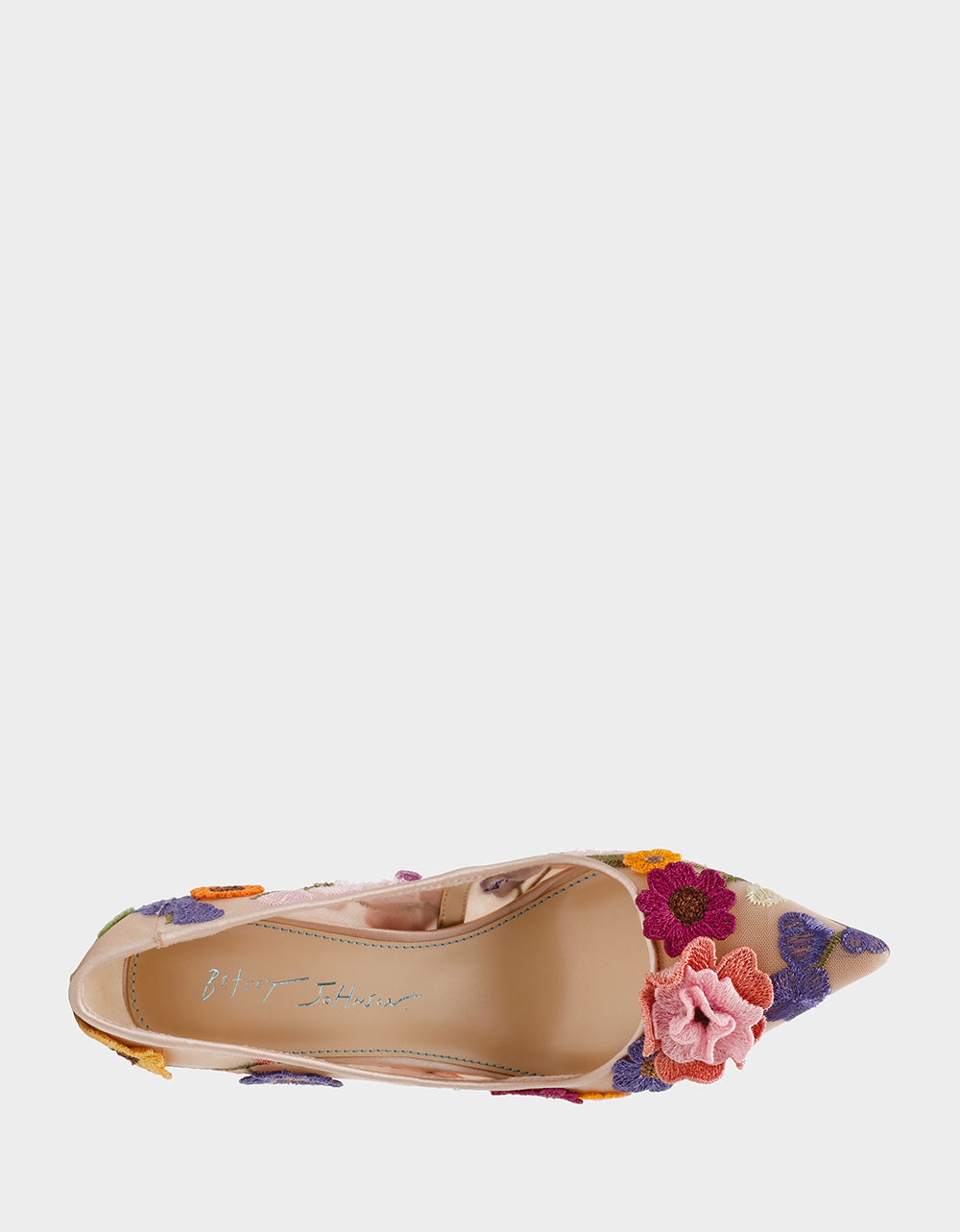 Betsey Johnson Exclusive - AIMEY NUDE FLORAL Pointed-Toe Stiletto Pump Heel