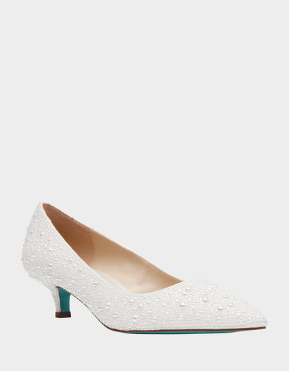 Betsey Johnson Quality - SCOUT PEARL Bridal Kitten Heel