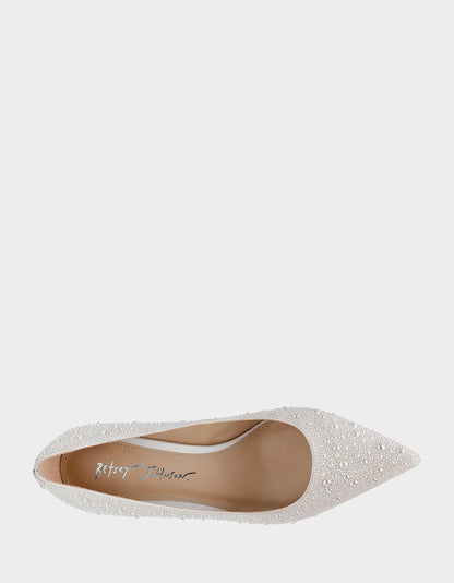 Betsey Johnson Quality - SCOUT PEARL Bridal Kitten Heel