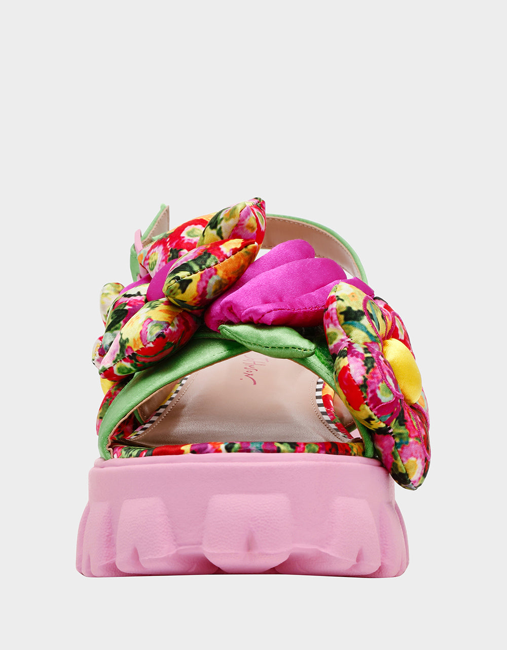 Betsey Johnson Best Seller - JEROMY GREEN FLORAL MULTI Women's Pink Green Lug Floral Sandal