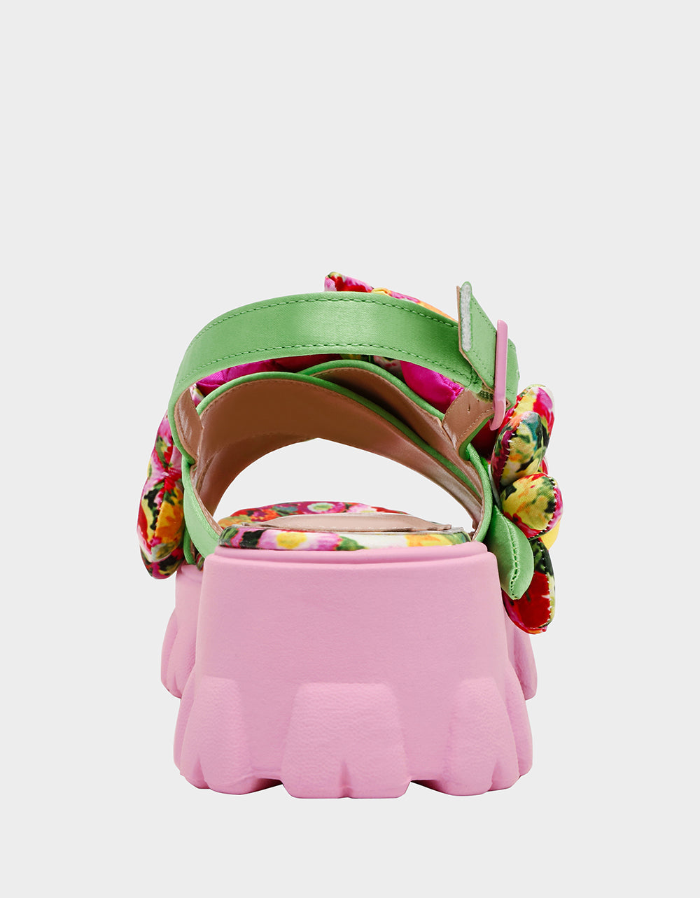 Betsey Johnson Best Seller - JEROMY GREEN FLORAL MULTI Women's Pink Green Lug Floral Sandal