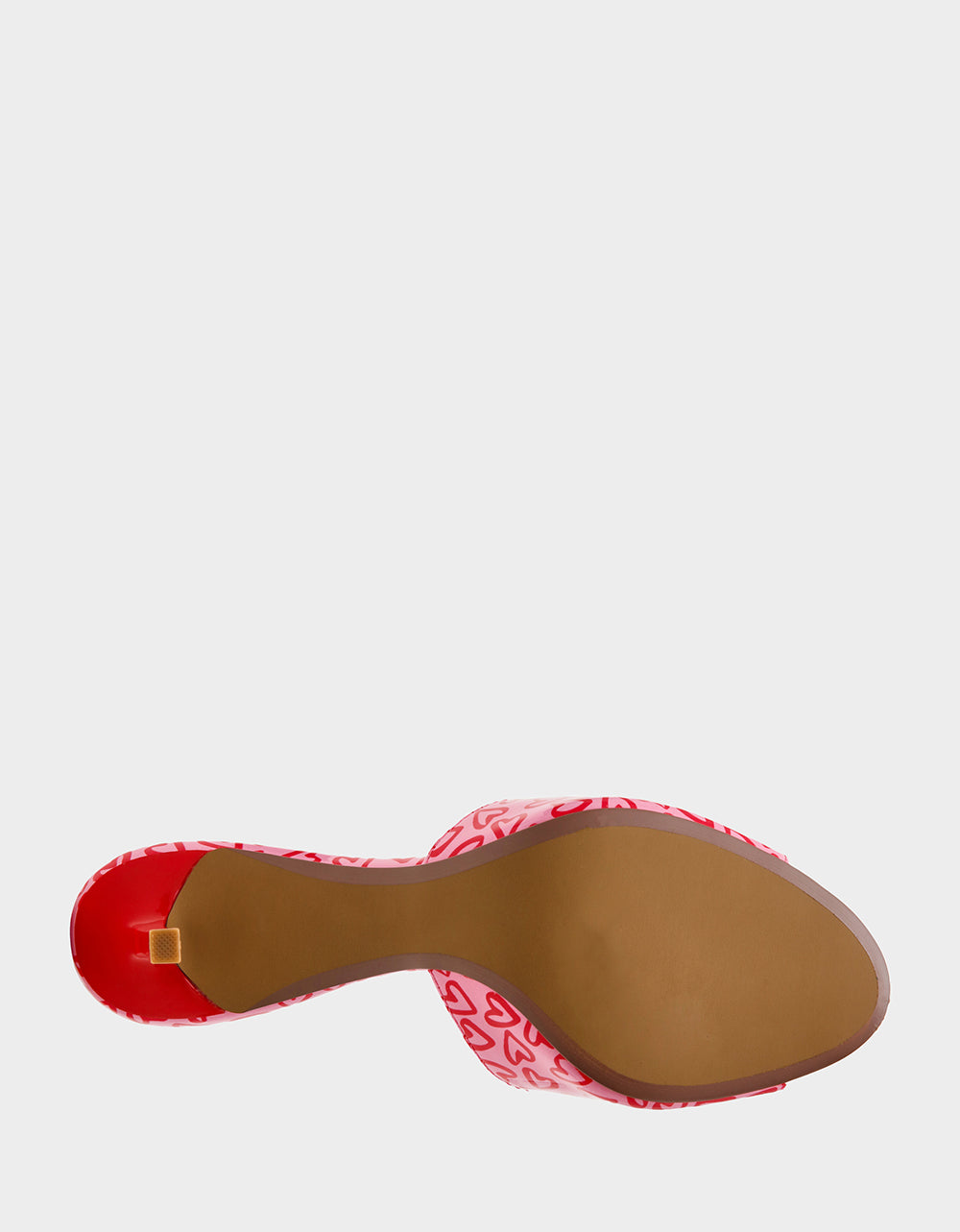 Betsey Johnson Featured - CASIDY PINK MULTI Women's Heart Print Mule Heel with Rhinestone Lip