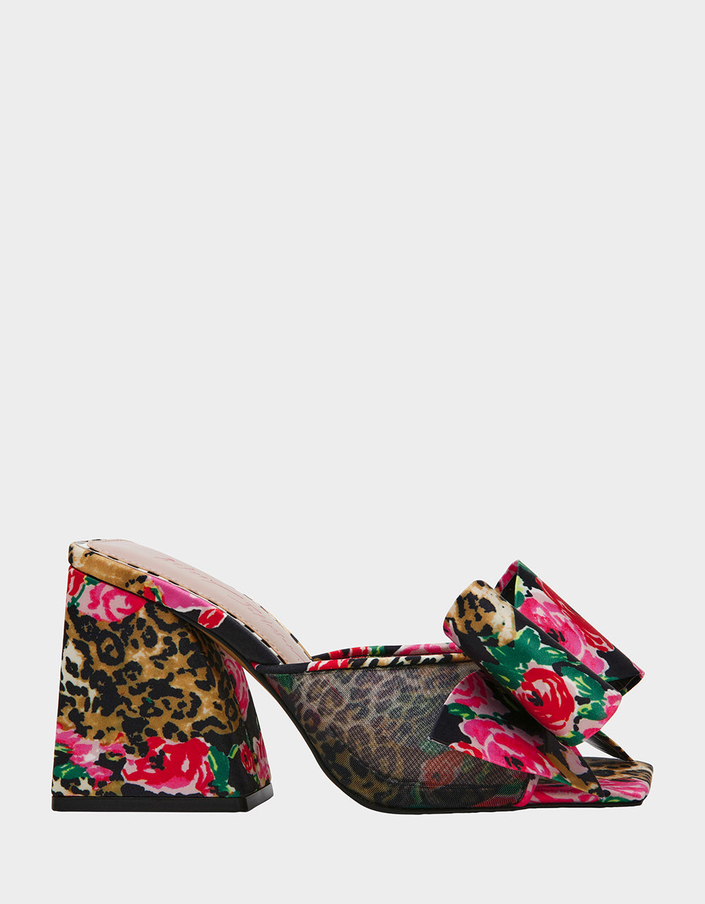 Betsey Johnson Essential - JORDN LEOPARD FLORAL Square-Toe Mule Block Heel