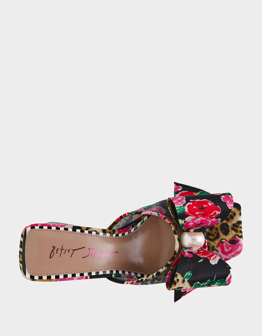 Betsey Johnson Essential - JORDN LEOPARD FLORAL Square-Toe Mule Block Heel