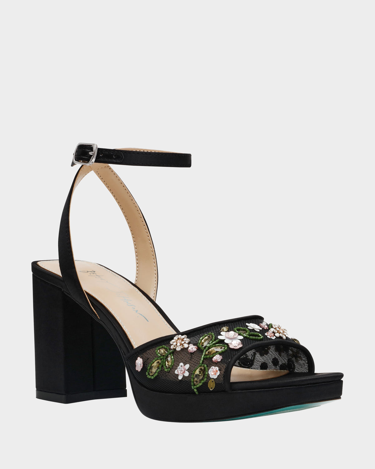 Betsey Johnson Everyday - KIRRA BLACK Platform Strappy Square-Toe Block Heel