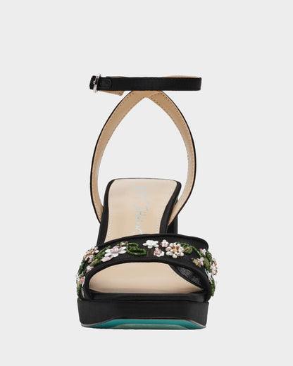 Betsey Johnson Everyday - KIRRA BLACK Platform Strappy Square-Toe Block Heel