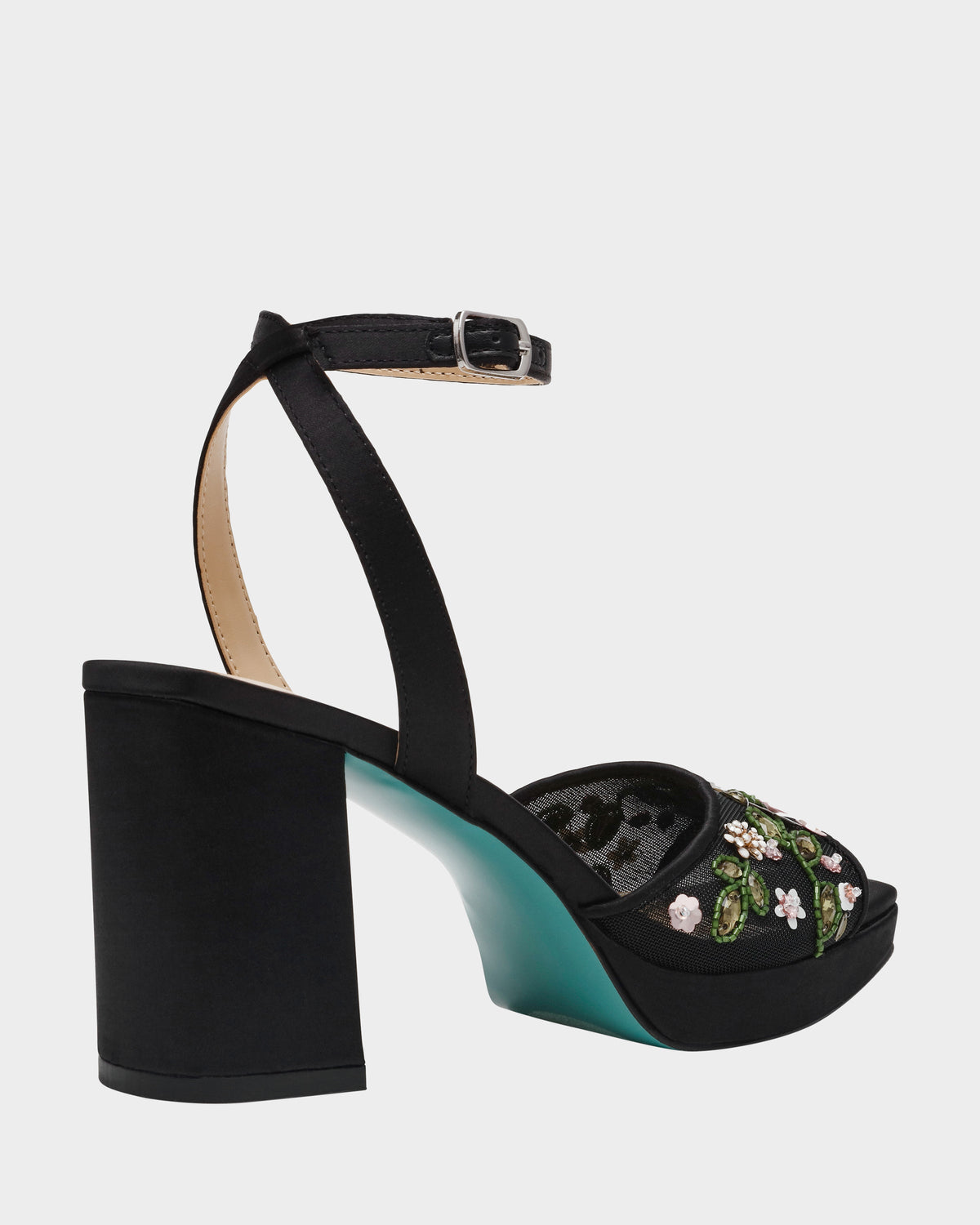 Betsey Johnson Everyday - KIRRA BLACK Platform Strappy Square-Toe Block Heel
