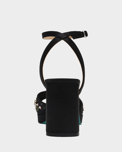 Betsey Johnson Everyday - KIRRA BLACK Platform Strappy Square-Toe Block Heel