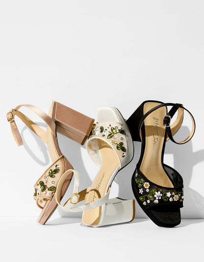 Betsey Johnson Everyday - KIRRA BLACK Platform Strappy Square-Toe Block Heel