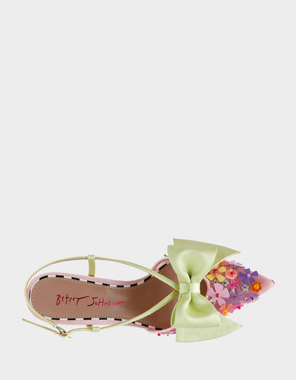 Betsey Johnson Best Seller - MELISA PINK MULTI Women's Floral Bow Stiletto Heel