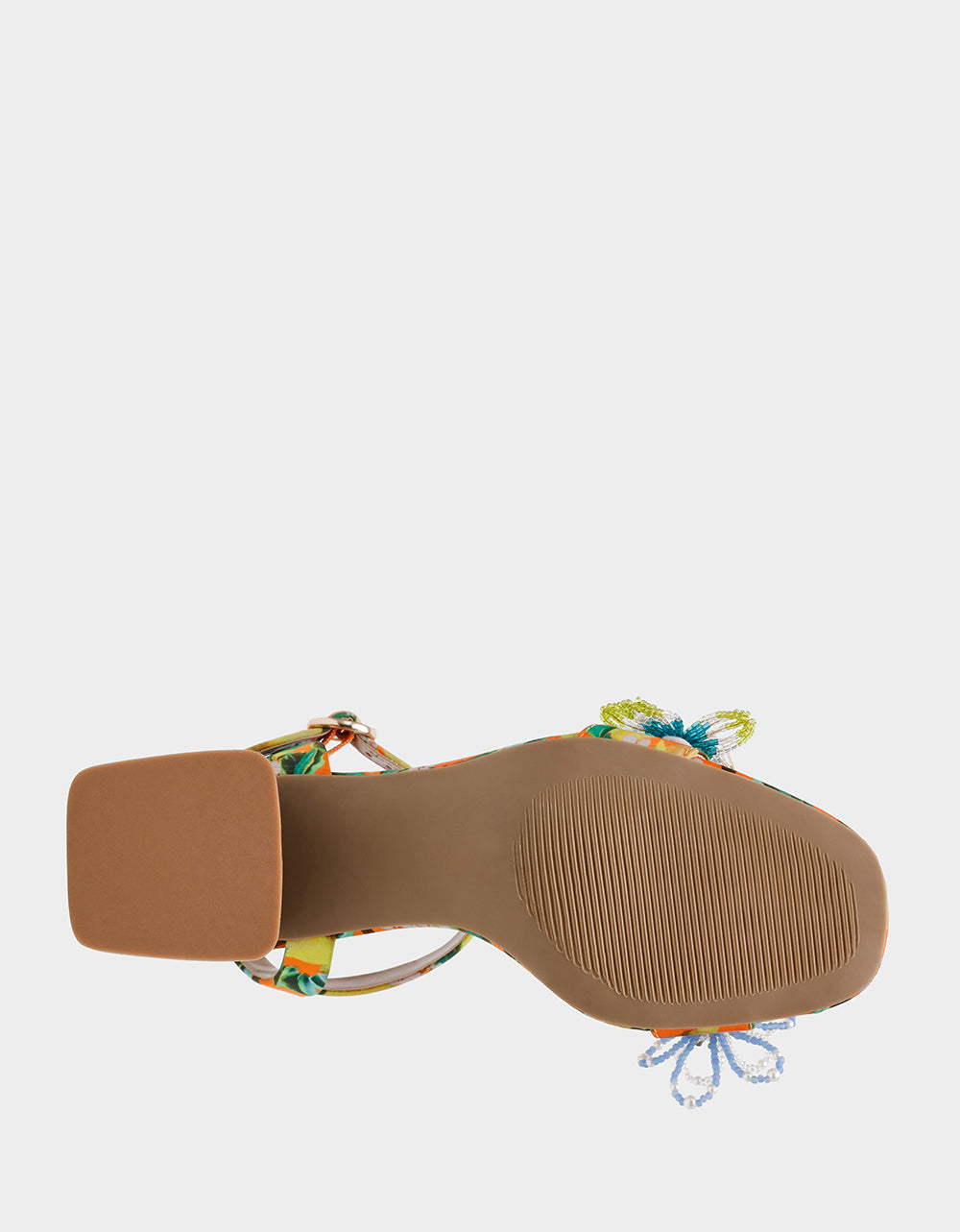 Betsey Johnson Latest - CINTHIA YELLOW MULTI Strappy Block Heel