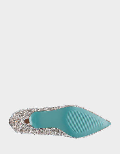 Betsey Johnson Value - SCOUT RHINESTONE Bridal Kitten Heel