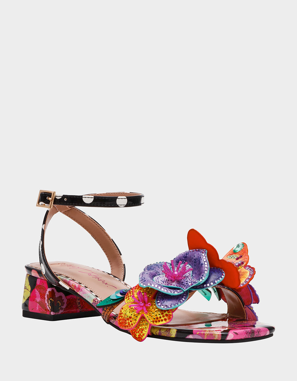Betsey Johnson Best Price - MARANDA BLACK MULTI Women's Block Floral Low Heel
