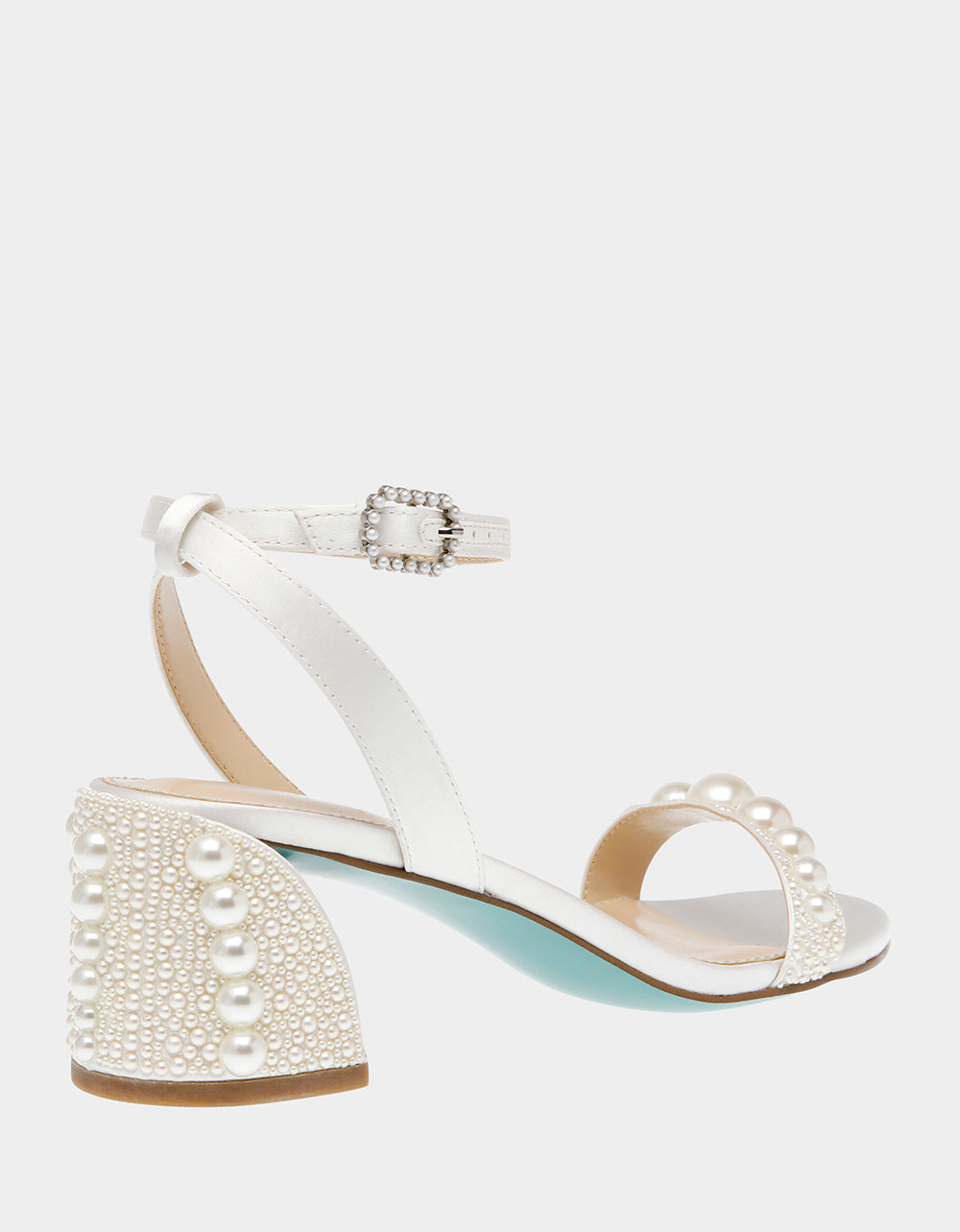Betsey Johnson Smart Buy - TINA IVORY Pearl Block Heel Sandal