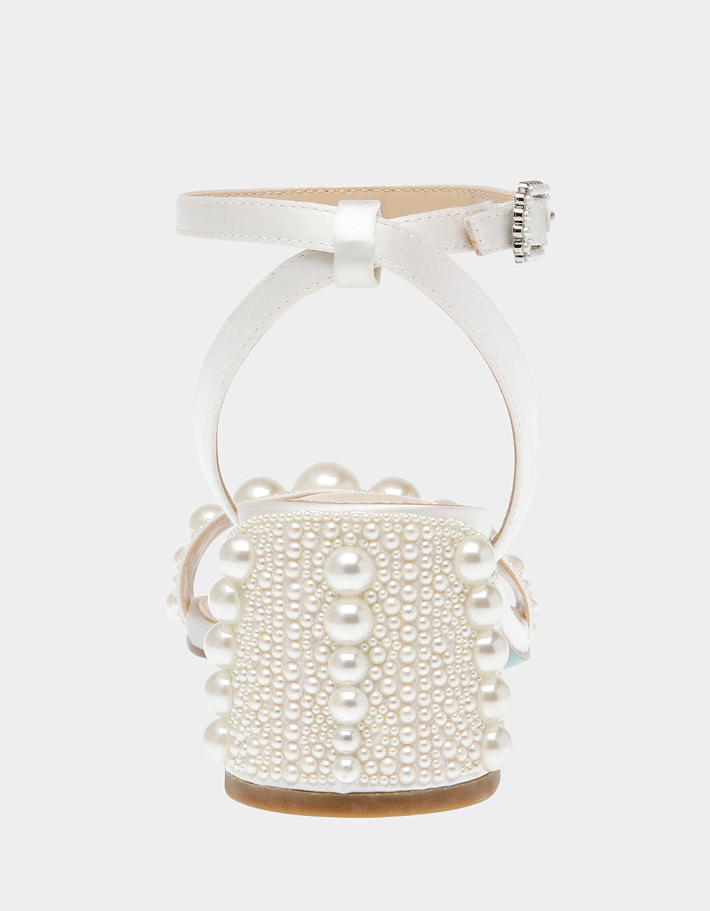 Betsey Johnson Smart Buy - TINA IVORY Pearl Block Heel Sandal