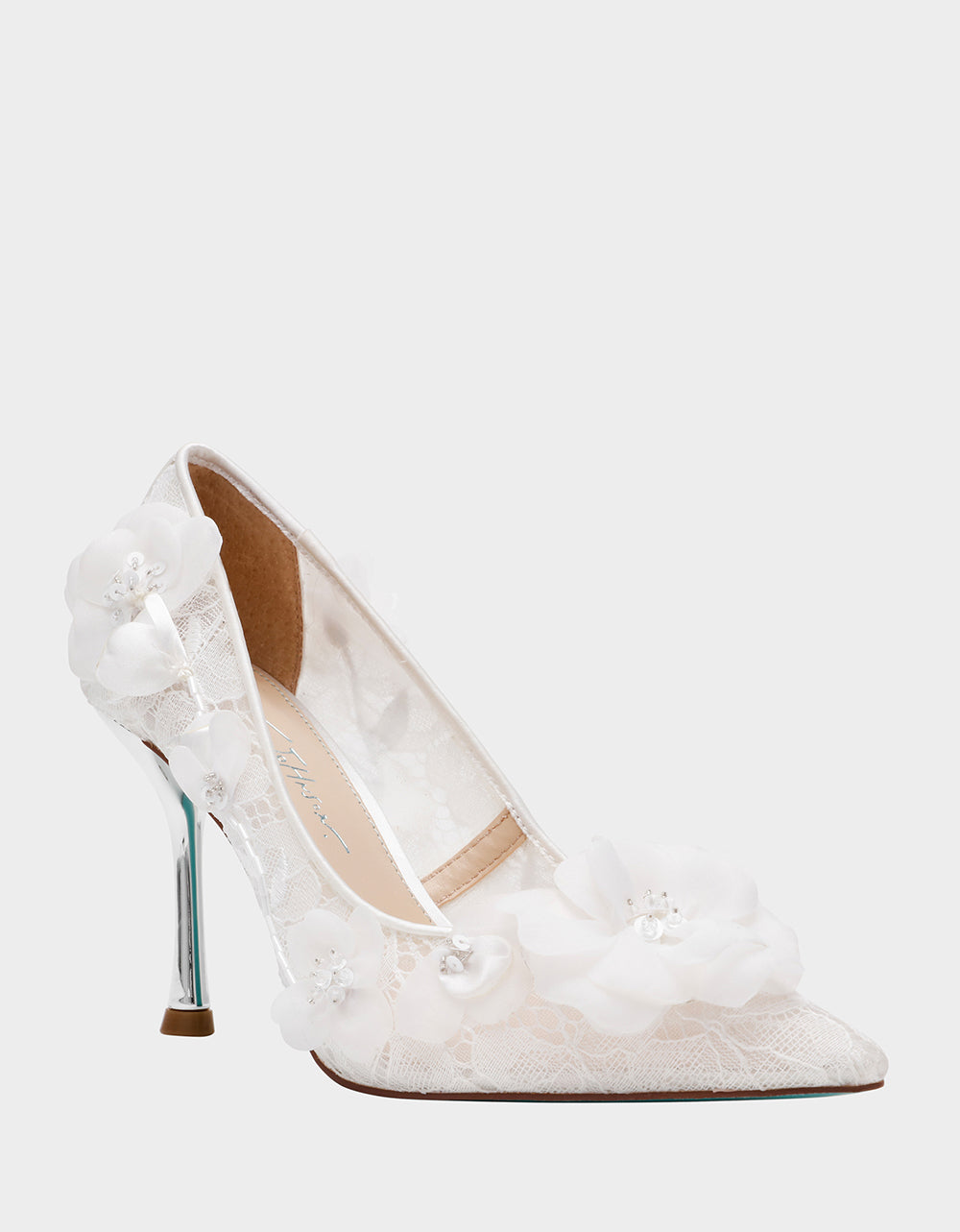 Betsey Johnson Top Pick - DARCY IVORY Women's High Stiletto Heel Floral Embellishments