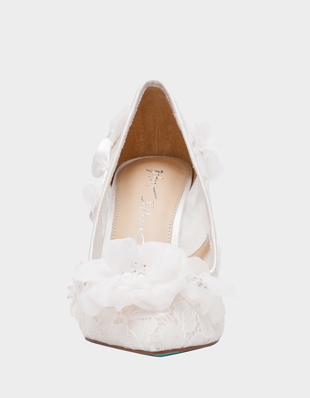 Betsey Johnson Top Pick - DARCY IVORY Women's High Stiletto Heel Floral Embellishments