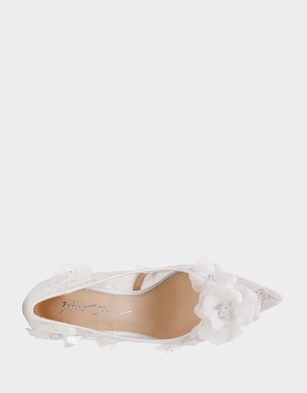 Betsey Johnson Top Pick - DARCY IVORY Women's High Stiletto Heel Floral Embellishments