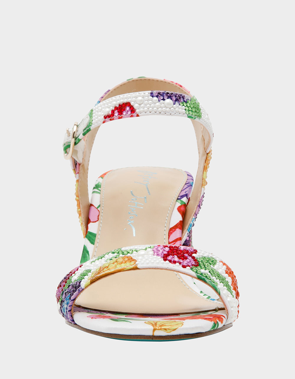Betsey Johnson Deals - TAMY BRIGHT MULTI Women's Floral Block Heel Sandal