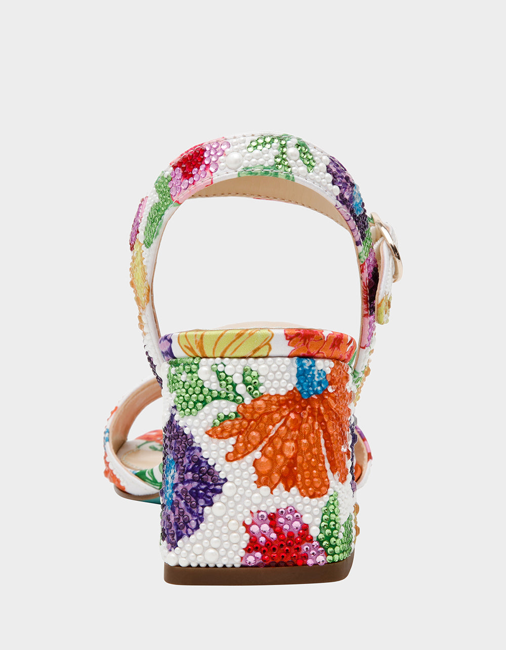 Betsey Johnson Deals - TAMY BRIGHT MULTI Women's Floral Block Heel Sandal