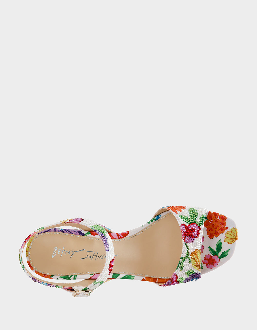 Betsey Johnson Deals - TAMY BRIGHT MULTI Women's Floral Block Heel Sandal