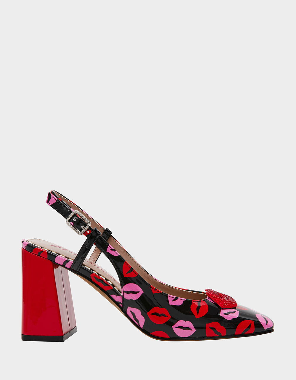 Betsey Johnson New - ASHHLEY MULTI LIPS Square-Toe Slingback Women's Heel