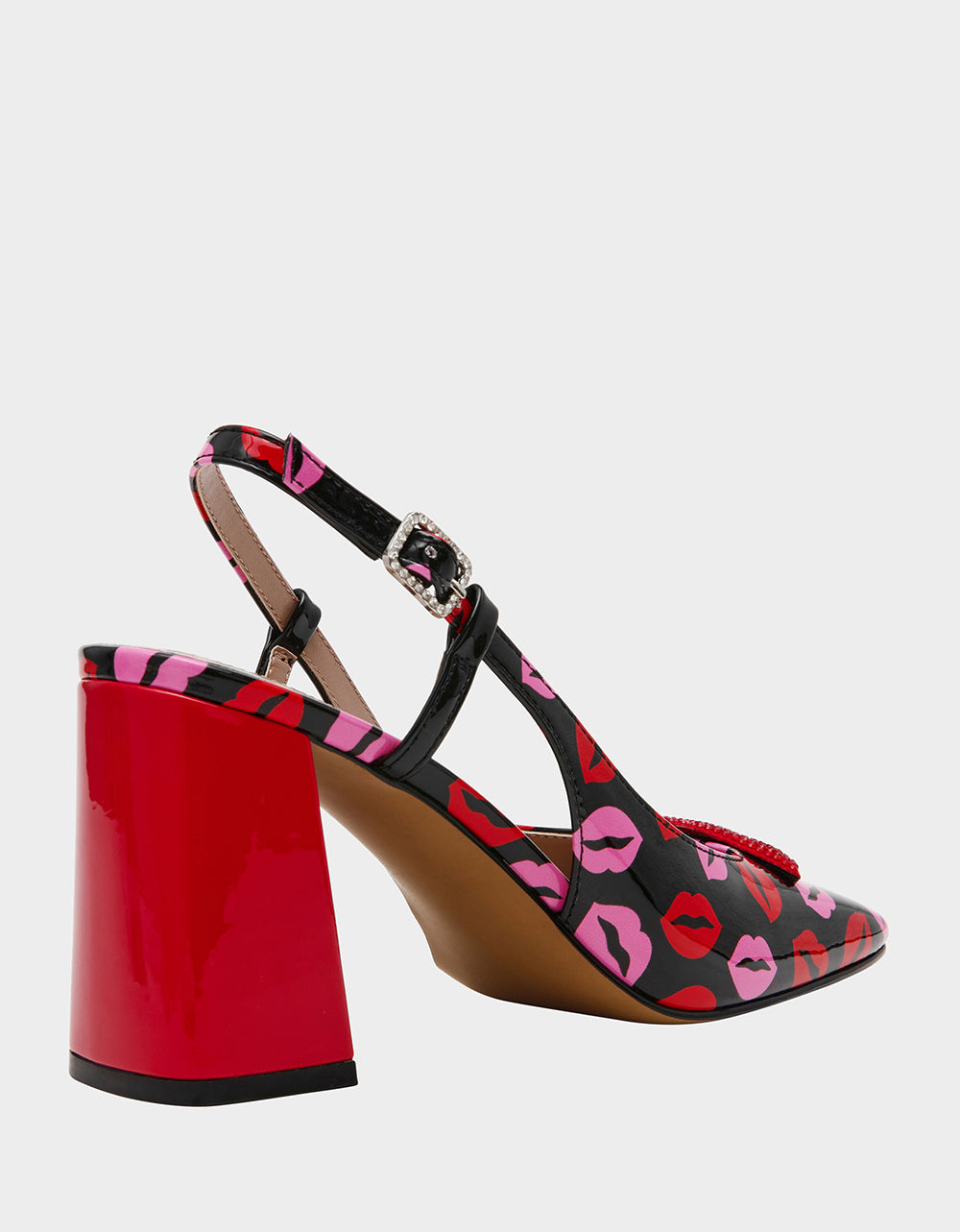 Betsey Johnson New - ASHHLEY MULTI LIPS Square-Toe Slingback Women's Heel