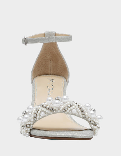 Betsey Johnson Popular - MILO SILVER Embellished Kitten Heel