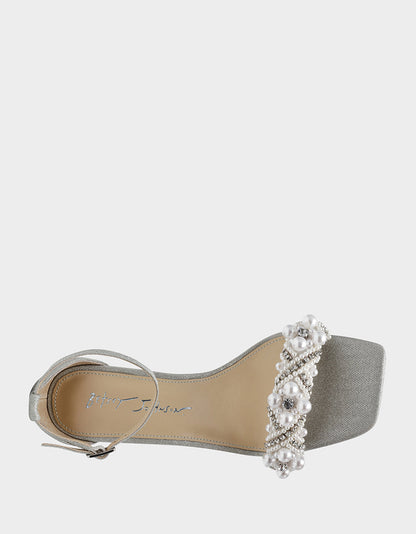 Betsey Johnson Popular - MILO SILVER Embellished Kitten Heel