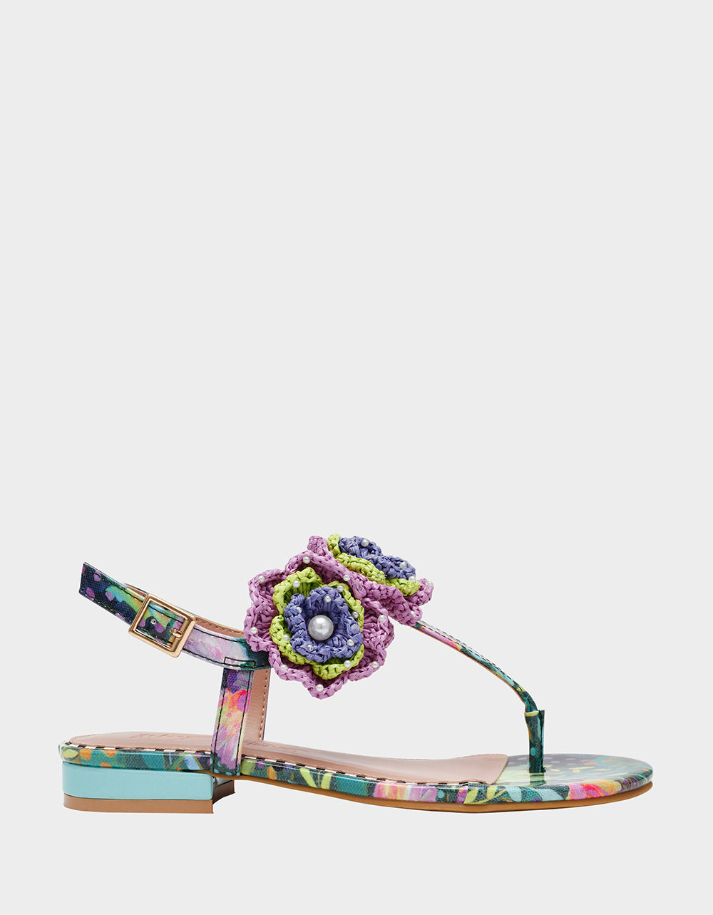 Betsey Johnson Everyday - CINDII BRIGHT MULTI T-Strap Flat Thong Sandal