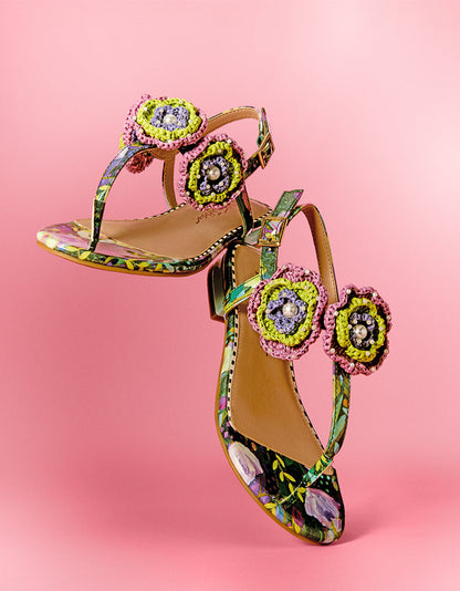 Betsey Johnson Everyday - CINDII BRIGHT MULTI T-Strap Flat Thong Sandal