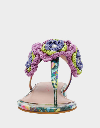 Betsey Johnson Everyday - CINDII BRIGHT MULTI T-Strap Flat Thong Sandal