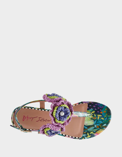 Betsey Johnson Everyday - CINDII BRIGHT MULTI T-Strap Flat Thong Sandal